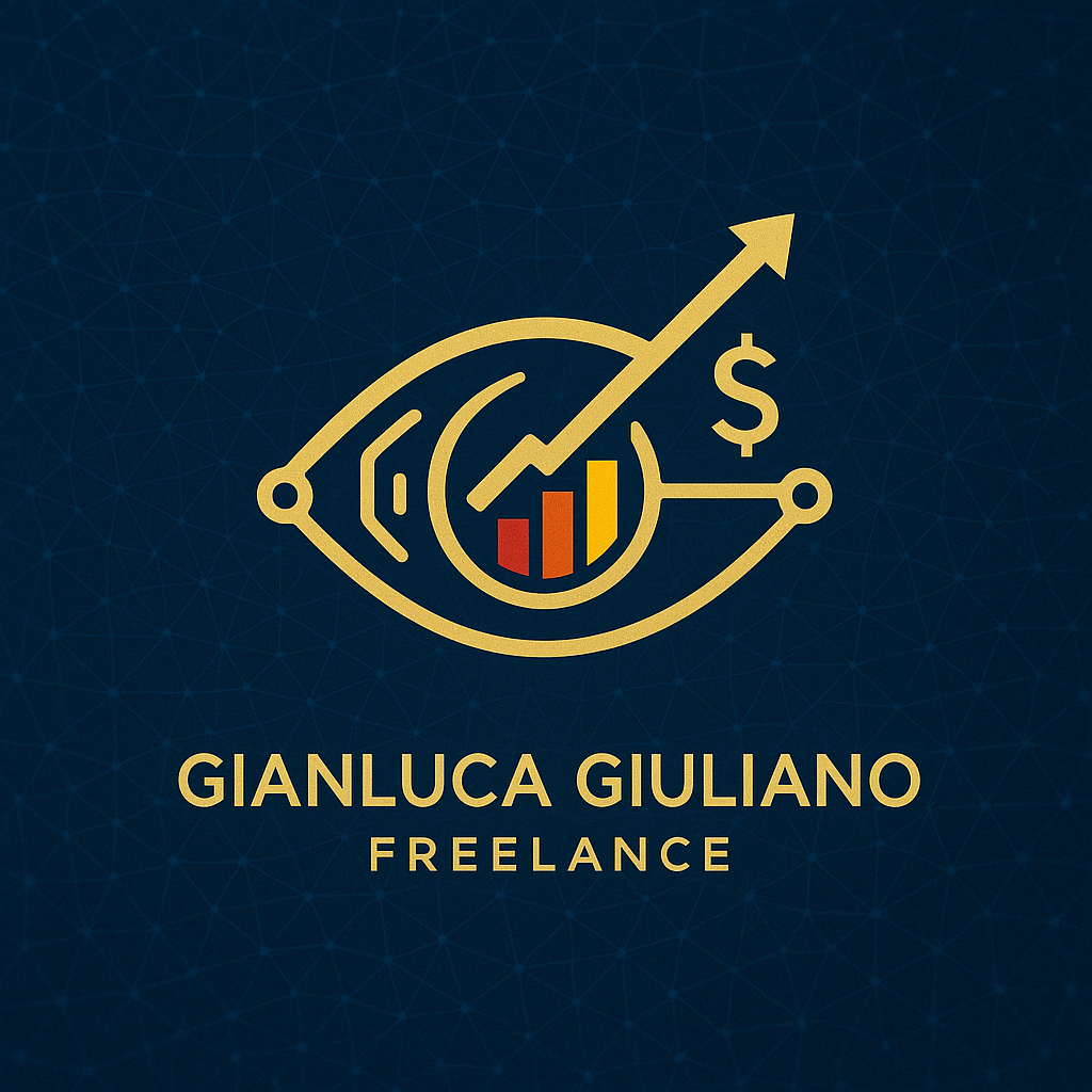 🇮🇹 Italiano Logo personale di Gianluca Giuliano, consulente freelance specializzato in strategia digitale e sviluppo aziendale. 🇬🇧 English Personal logo of Gianluca Giuliano, freelance consultant in digital strategy and business development. 🇩🇪 Deutsch Persönliches Logo von Gianluca Giuliano, freiberuflicher Berater für digitale Strategien und Unternehmensentwicklung. 🇫🇷 Français Logo personnel de Gianluca Giuliano, consultant indépendant en stratégie digitale et développement d’entreprise. 🇨🇿 Čeština Osobní logo Gianluky Giuliana, nezávislého konzultanta pro digitální strategii a rozvoj podnikání. 🇧🇬 Български Лично лого на Джанлука Джулиано, независим консултант по дигитална стратегия и бизнес развитие. 🇵🇱 Polski Osobiste logo Gianluki Giuliano, niezależnego konsultanta ds. strategii cyfrowej i rozwoju biznesu. 🇧🇪 Nederlands (Fiammingo / BE) Persoonlijk logo van Gianluca Giuliano, freelance adviseur in digitale strategie en bedrijfsontwikkeling. 🇹🇷 Türkçe Gianluca Giuliano’nun kişisel logosu – dijital strateji ve iş geliştirme alanında serbest danışman. 🇬🇷 Ελληνικά Προσωπικό λογότυπο του Gianluca Giuliano, ανεξάρτητος σύμβουλος ψηφιακής στρατηγικής και επιχειρηματικής ανάπτυξης. 🇵🇹 Português Logotipo pessoal de Gianluca Giuliano, consultor freelance em estratégia digital e desenvolvimento empresarial. 🇪🇸 Español Logo personal de Gianluca Giuliano, consultor freelance en estrategia digital y desarrollo empresarial.